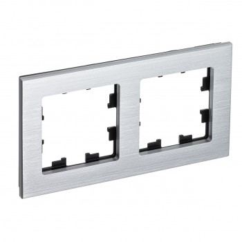 Рамка двойная серебро металл Systeme Electric (Schneider Electric) AtlasDesign Nature ATN312102 фото