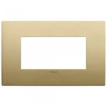 19654.12 Рамка Arke Classic Обработанная щеткой латунь 4 модуля Vimar фото