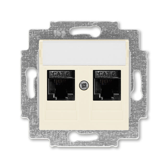 

Розетка телефонная ABB Levit двойная 2хRJ45 категория 6 слоновая кость 5014H-A61018 17W 2CHH296118A6017, Levit 5014H-A61018 17W