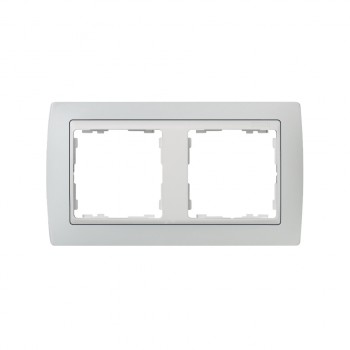 82621-33 Рамка декоративная, 2 поста, Simon 82, серый-белый фото