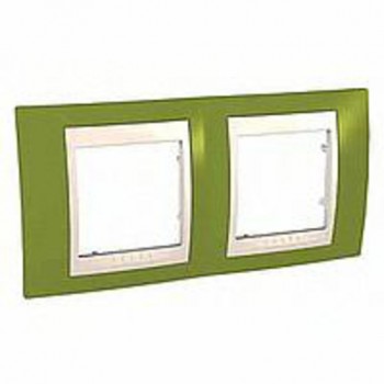 MGU6.004.566 Рамка Unica Хамелеон фисташковый / Бежевый 2-постовая Schneider Electric фото