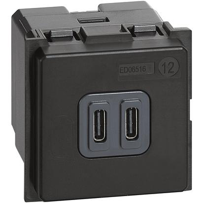 

Bticino Living Now - зарядка USB тип C 3A 2 K4286C2, Living Now K4286C2
