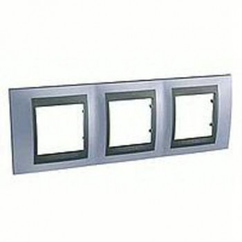 Рамка 3-постовая, берилл/графит Schneider Electric Unica Top MGU66.006.298 фото
