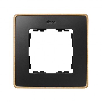 8201610-271 Рамка декоративная, 1 пост, Select, Simon 82 Detail, графит-дерево (Бук) фото