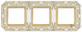 FD01363OPEN Рамка Smalto Italiano Firenze Pearl white 3-постовая Fede фото