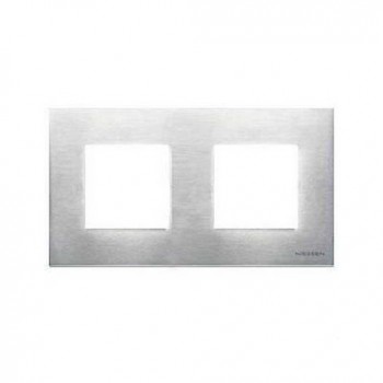 N2272 OX Рамка Zenit Натуральная сталь 2-постовая ABB фото