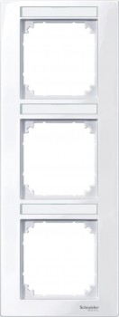 MTN513325 Рамка с полем для надписи M-Plan Активный белый 3-постовая вертикальная Merten фото