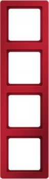 10146062 Рамка Q.1 Красный бархат 4-постовая вертикальная Berker фото