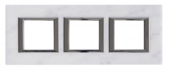 HA4802M3HRMC Рамка Axolute Квадрат Мрамор Каррара 2+2+2 модуля Bticino фото