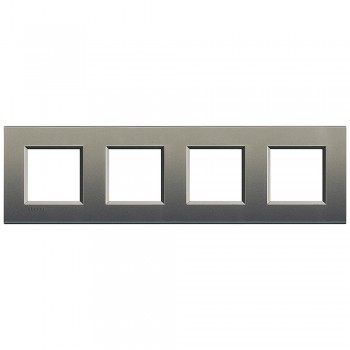 LNA4802M4AE Рамка LivingLight Квадрат Серый шелк 2+2+2+2 модуля Bticino фото