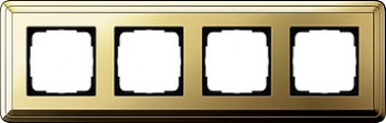 0214631 Рамка Classix Латунь 4-постовая Gira фото