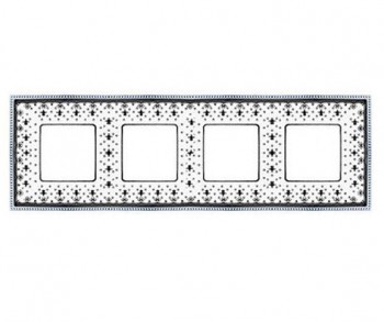 FD01474NECB Рамка Belle Epoque Porcelain Black lys / bright chrome 4-постовая гор/верт. Fede фото