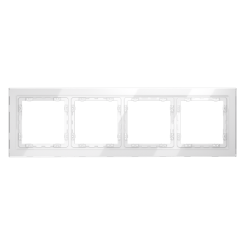Рамка на 4 поста, белый, стекло Voltum S70 VLS110401 фото