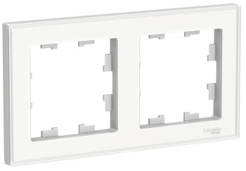 ART Рамка 2-ная для декоративных вставок (основной цвет -белый) Systeme Electric (Schneider Electric) AtlasDesign ATN200102 фото
