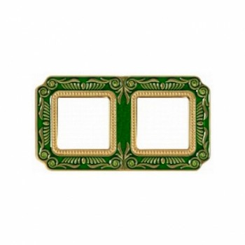 FD01362VEEN Рамка Smalto Italiano Firenze Emerald green 2-постовая Fede фото