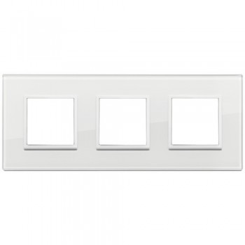 21644.87 Рамка Eikon Evo белый бриллиант стекло 6 модулей Vimar фото