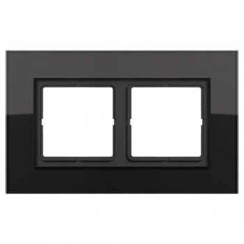 LSP982GLSW Рамка LS Plus Черное стекло 2-постовая Jung фото