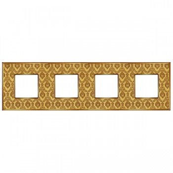 FD01444DGOB Рамка Belle Epoque Tapestry Decorgold / Bright gold 4-постовая гор/верт. Fede фото