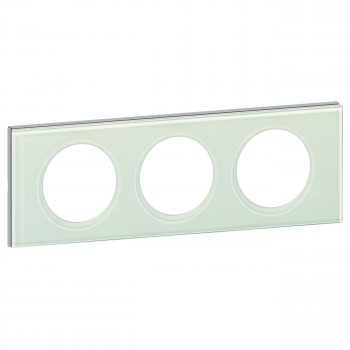 069313 Рамка Celiane Стекло Смальта белая глина 3-постовая Legrand фото