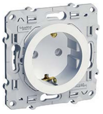 

S52R037 Розетка с з\к шт белый Odace Schneider Electric, Odace S52R037