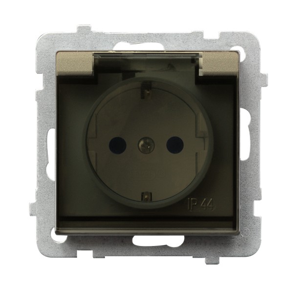 

Ospel Sonata Шампанский золотой Розетка 1-ая с/з IP44 с крышкой Schuko, без рамки GPH-1RS/m/39/d, Sonata GPH-1RS/m/39/d