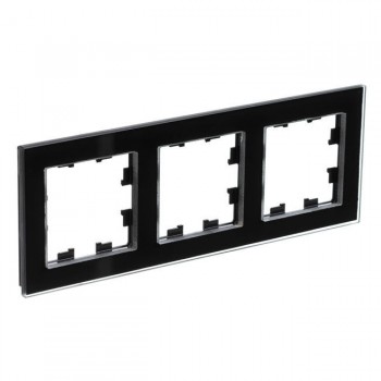 Рамка тройная черное стекло Systeme Electric (Schneider Electric) AtlasDesign Nature ATN321003 фото