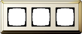 0213633 Рамка Classix Латунь / Кремовый 3-постовая Gira фото