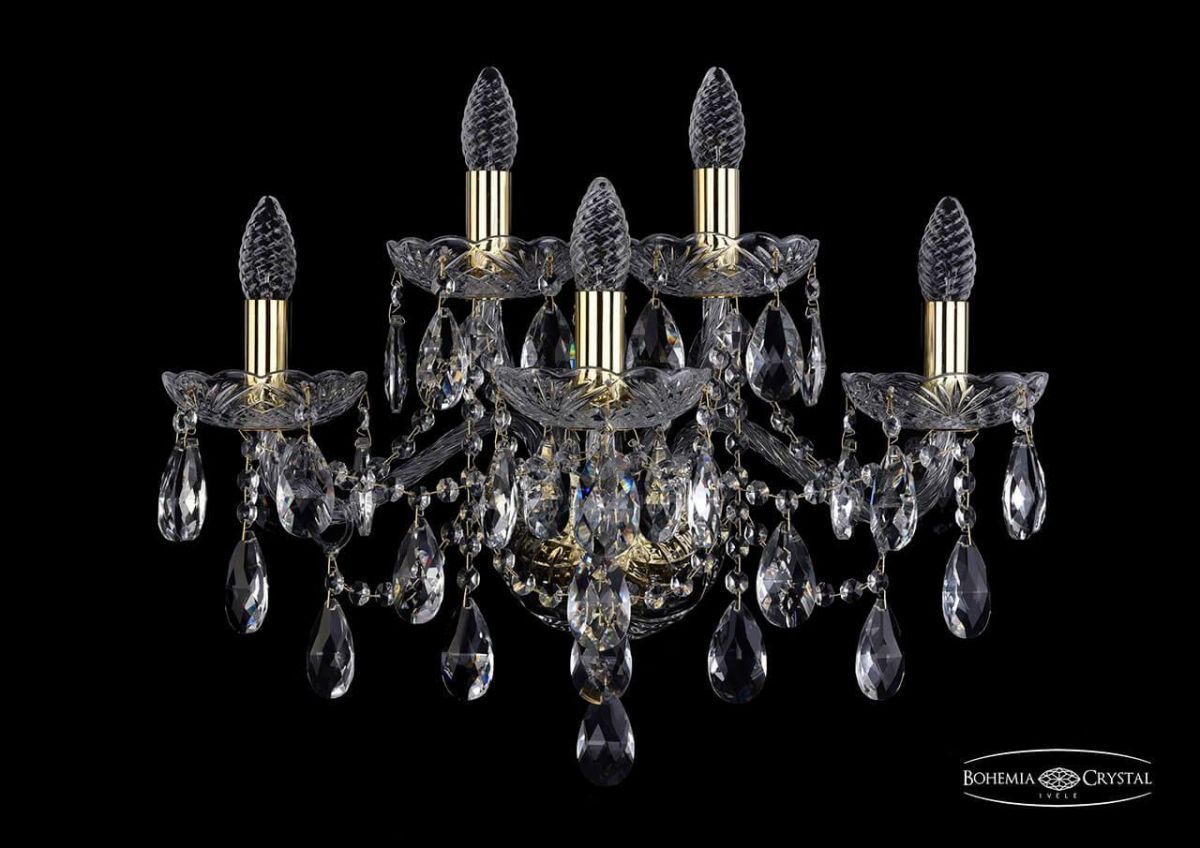 

Бра Bohemia Ivele 1415B/3+2/200/XL/G, Золотой, 1415 1415B/3+2/200/XL/G