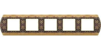 FD01425PB Рамка Sanremo bright patina 5-постовая гор/верт. Fede фото