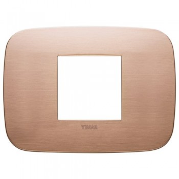 19682.11 Рамка Arke Round Обработанная щеткой медь 2 модуль Vimar фото