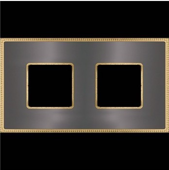 FD01432GROB Рамка Belle Epoque Metal Graphite / Bright gold 2-постовая гор/верт. Fede фото