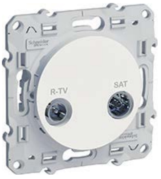 

S52R456 R-TV\SAT проходная белый Odace Schneider Electric, Odace S52R456