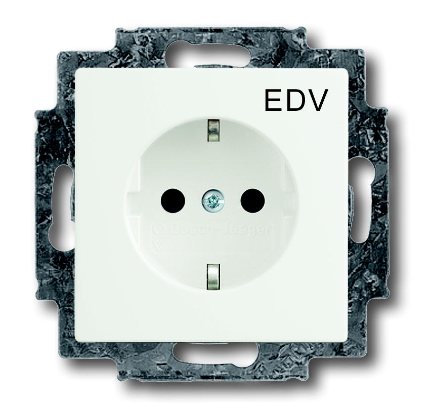 

2013-0-5327 (20 EUCKS/DV-884), Розетка SCHUKO 16А 250В с маркировкой EDV, цвет белый бархат, ABB, Solo 20 EUCKS/DV-884