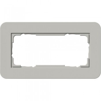 1002422 Рамка с антрацитовой подложкой без перегородки E3 Серый / Антрацит 2-постовая Gira фото