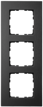 Рамка алюминий черный 3-постовая Jasmart G-Metal G1003AB фото