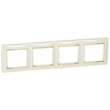 774154 Рамка Valena Слоновая кость / Золото 4-постовая Legrand фото