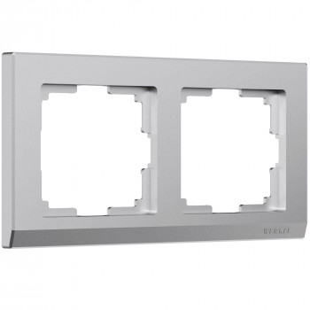 W0021865 Рамка на 2 поста (серебряный матовый) Stark Werkel a063454 фото