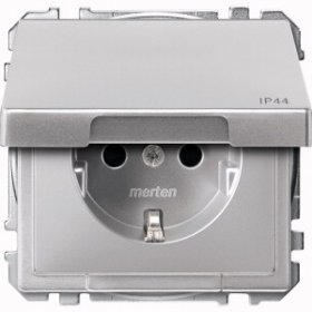 

MTN2414-4060 Механизм розетки SCHUKO с крышкой, сталь Merten, Artec MTN2414-4060