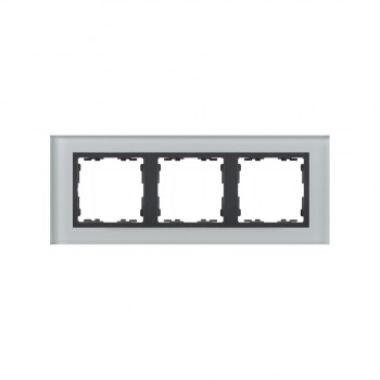82837-35 Рамка декоративная, 3 поста, Simon 82 Nature, Стекло, серый-графит фото