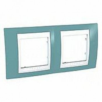 MGU6.004.873 Рамка Unica Хамелеон синий / Белый 2-постовая Schneider Electric фото