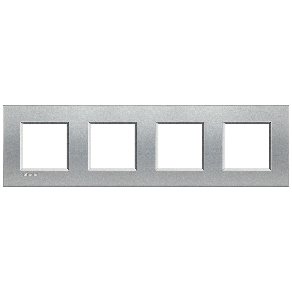 

LNA4802M4TE Рамка LivingLight Квадрат Алюминий 2+2+2+2 модуля Bticino, LivingLight Квадрат LNA4802M4TE