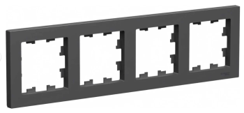 4-постовая рамка, универсальная, базальт Systeme Electric (Schneider Electric) AtlasDesign ATN001404 фото