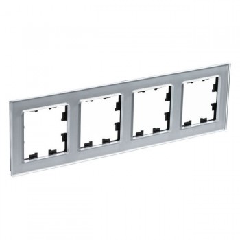 Рамка четверная алюминий стекло Systeme Electric (Schneider Electric) AtlasDesign Nature ATN320304 фото