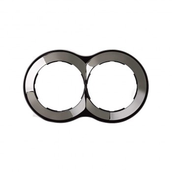 88620-35 Рамка декоративная, 2 поста, круг в круге, Simon 88, воронёная сталь фото