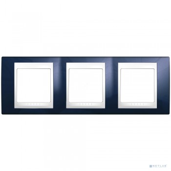 MGU6.006.842 Рамка Unica Хамелеон индиго / Белый 3-постовая Schneider Electric фото