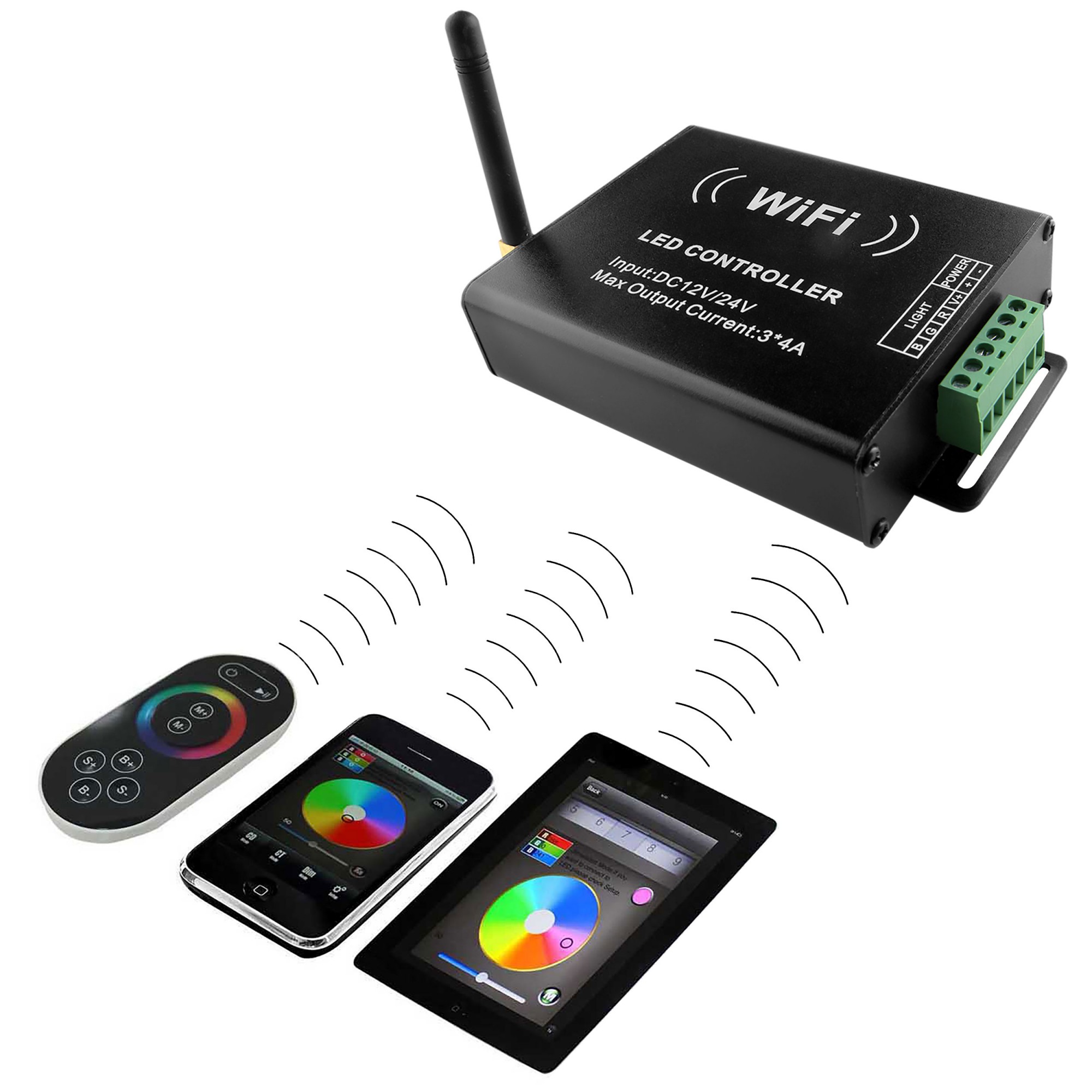 

Контроллер Master WiFi + RC LED RGB Lightstar 12V/24V max 4Ax3CH 410904, 410904