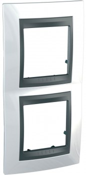 Рамка 2-постовая вертикальная, нордик/графит Schneider Electric Unica Top MGU66.004V.292 фото