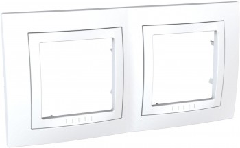 Рамка с декоративным элементом 2-постовая, белый Schneider Electric Unica MGU2.004.18 фото