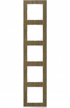 MTN4050-3674 Рамка M-Pure Decor Дуб / Бриллиантовый белый 5-постовая Merten фото