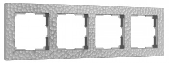 W0042406 Рамка на 4 поста (серебряный)  Hammer Werkel a052524 фото